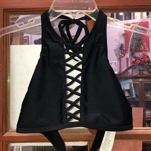HOLLISTER black halter bikini top